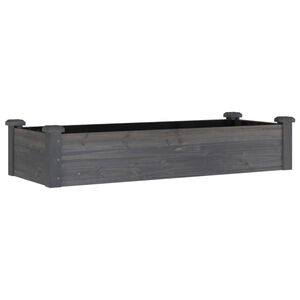 vidaXL Vrtna visoka greda s podlogo siva 120x45x25 cm trden les jelke
