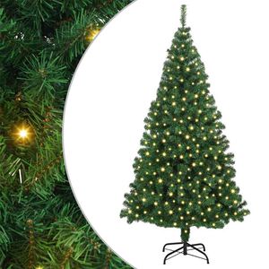 vidaXL Umestno božično drevo Zelena 180 cm PVC, jeklo in plastika