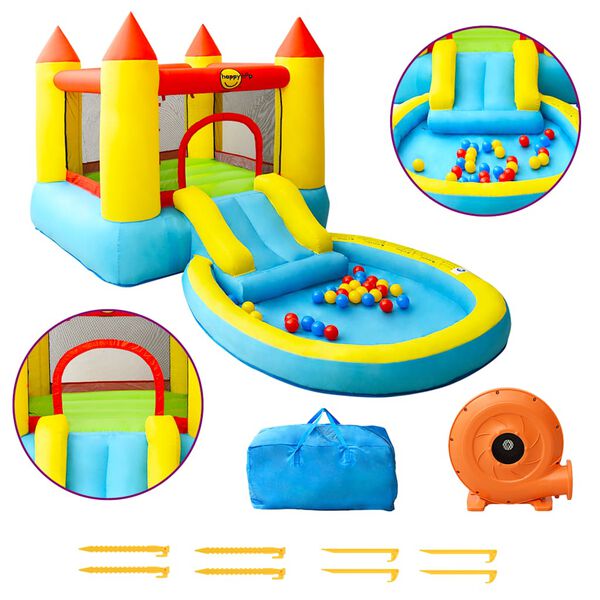 Happy Hop Napihljiv grad s toboganom 200x365x190 cm PVC