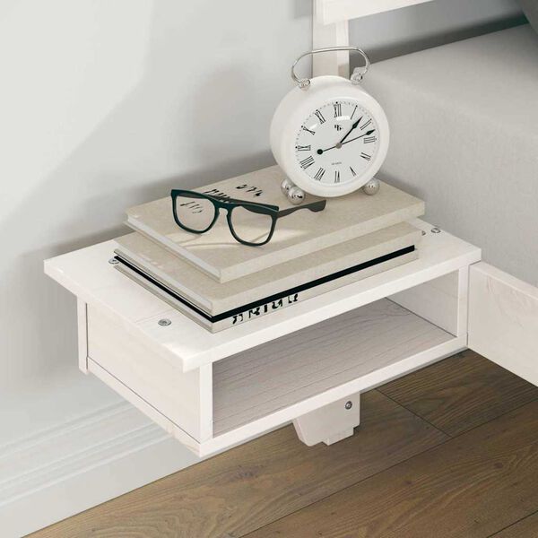 vidaXL Konstrukcija postelje Bela 140 x 190 cm Masivno borovo les