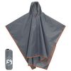 vidaXL Dežni pončo s kapuco 2 v 1 siv in oranžen 223x145 cm