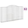 vidaXL Obokane gabion ko&scaron;are 2 kosa 300x30x160/180 cm pocinkano železo