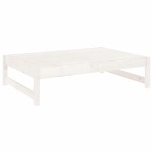vidaXL Vrtni stolček za noge bel 120x80 cm trdna borovina