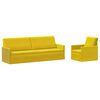 vidaXL Kavčna garnitura 2 pcs Rumena Žamet