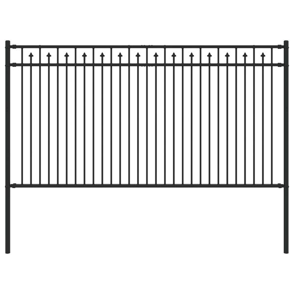 vidaXL Spike Fence Črna 200 x 150 cm Pra&scaron;no lakirano jeklo