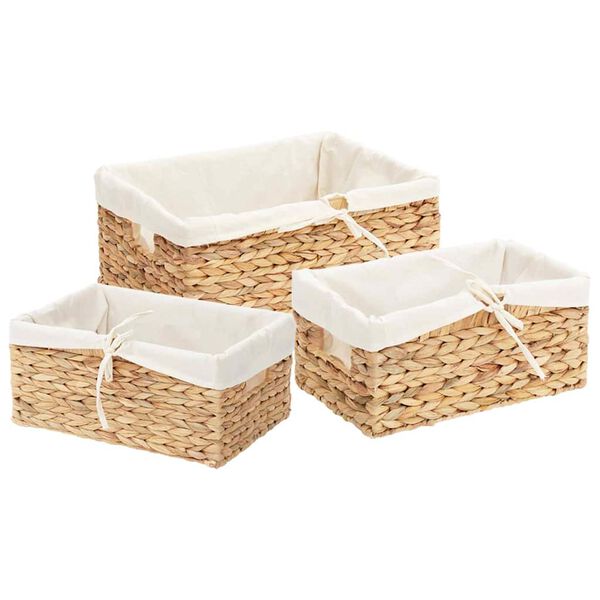 vidaXL Ko&scaron;are za shranjevanje 3 pcs Naravna 40 x 30 x 18 cm