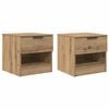 vidaXL Posteljna omarica s predalom 2 pcs Umetni hrast 40 x 39 x 40cm