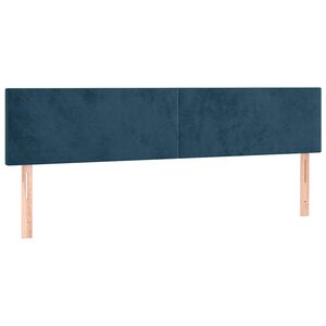 vidaXL Posteljno vzglavje temno modra 180x5x78/88 cm žametna