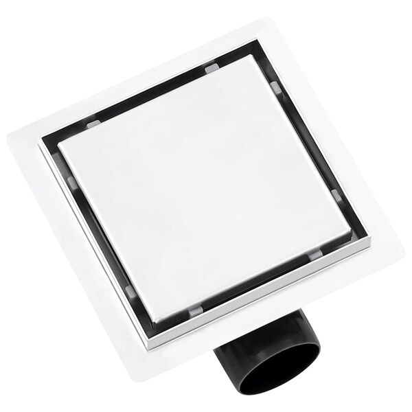 vidaXL Kanaleta za tu&scaron; 2 v 1 raven pokrov in vložek 15x15 cm jeklo