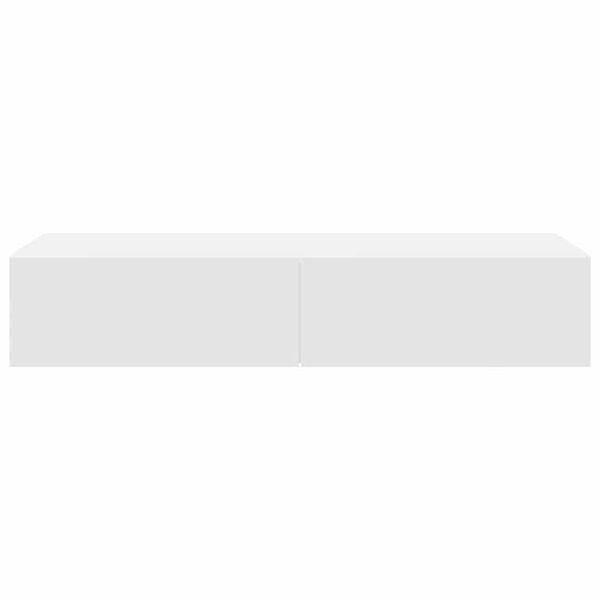 vidaXL Stenska polica s predali bel 100x36x19 cm inženirski les