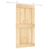 vidaXL Drsna vrata Naravna in bela 100 x 210 cm Masiven borov les