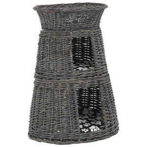 vidaXL Mačja ko&scaron;ara 3-delna z blazinami siva 47x34x60 cm naravna vrba