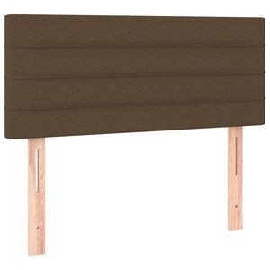 vidaXL Posteljno vzglavje temno rjavo 100x5x78/88 cm blago
