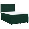 vidaXL Box spring postelja z vzmetnico temno zelena 140x200 cm žamet