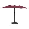 vidaXL Vrtni dežnik Bordeaux rdeča 385 x 209 x 244 cm