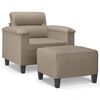 vidaXL Fotelj s stolčkom za noge taupe 60 cm blago iz mikrovlaken