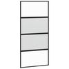 vidaXL Drsna vrata črna 102,5x205 cm kaljeno steklo in aluminij