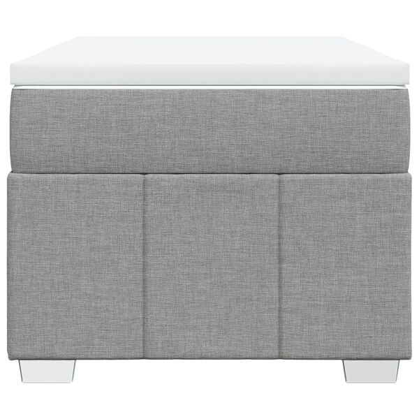 vidaXL Box spring postelja z vzmetnico svetlo siva 90x200 cm blago