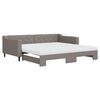vidaXL Izvlečna dnevna postelja z vzmetnicami taupe 100x200 cm blago