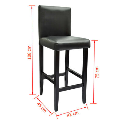 vidaXL Barski stolčki 4 kosi črno umetno usnje