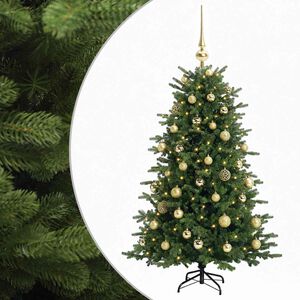 vidaXL Umetna božična jelka z bučko 120 cm 150 LED Toplo bela