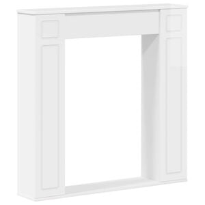 vidaXL Okvir kamina Bela visok sijaj 100 x 20 x 100 cm Inženirski les