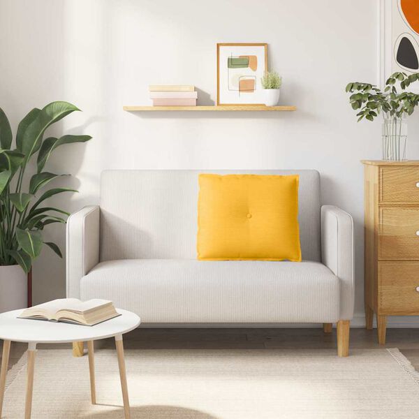 vidaXL Poglavni vzglavnik Svetlo rumena 60 x 50 cm Žametna tkanina