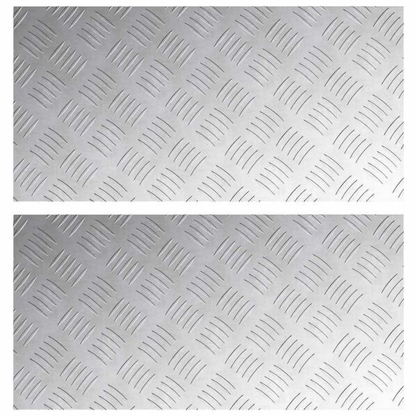 vidaXL Stopnice Pravokotna 2 pcs srebrna 60 x 30 cm Aluminij