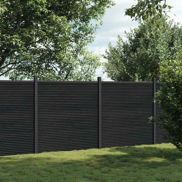 vidaXL Ograjni panel siv 353x186 cm WPC