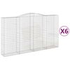 vidaXL Obokane gabion ko&scaron;are 6 kosa 400x50x220/240 cm pocinkano železo
