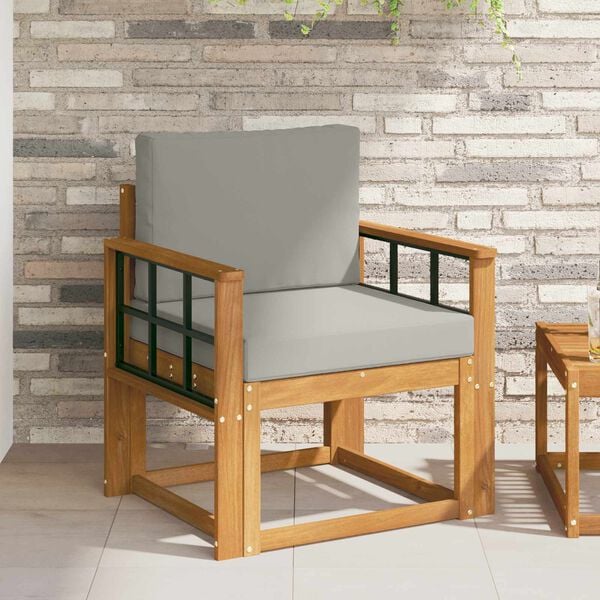 vidaXL Zunanji kavč Masivno akacijevo les in poliester