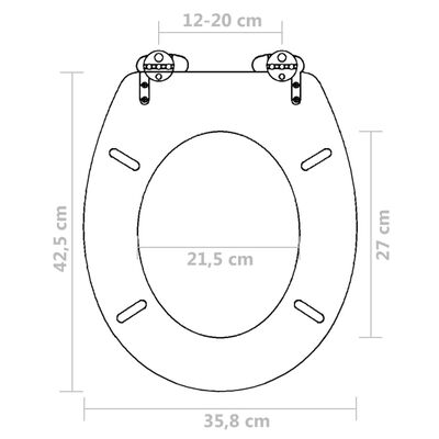 vidaXL Deska za WC školjko MDF počasno zapiranje preprost dizajn črna
