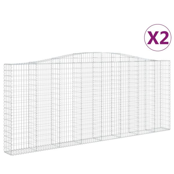 vidaXL Obokane gabion ko&scaron;are 2 kosa 400x30x160/180 cm pocinkano železo