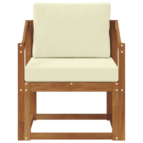 vidaXL Zunanji kavč Masivno akacijevo les in poliester Naravna