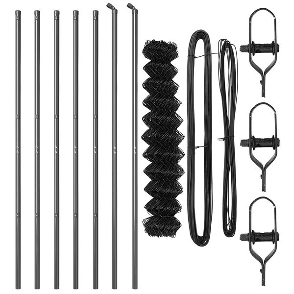 vidaXL Steber ograje. Siva 10 x 1,4 m (60 x 60 mm mreža) Jeklo in PVC