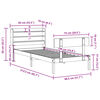 vidaXL Posteljni okvir brez vzmetnice bel 75x190 cm trdna borovina