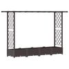 vidaXL Dvignjeno leži&scaron;če s trellisom in streho Rjava 203 x 40 x 121 cm