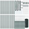vidaXL Ograja s stebrom Zelena 0,4 x 50 m Jeklo in PVC