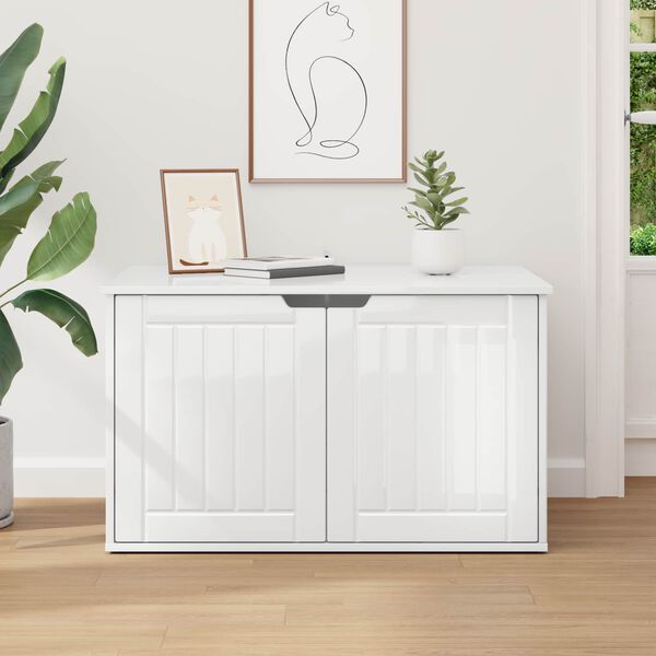 vidaXL Mačja hi&scaron;a Svetlo Belo 85 x 55 x 50,5 cm Konstruiran les