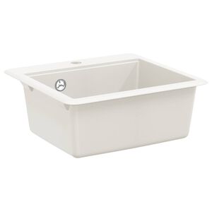 vidaXL Umivalnica 80% Kvarc in 20% Smola 470 x 440 mm Bela