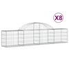 vidaXL Obokane gabion ko&scaron;are 8 kosov 200x30x40/60 cm pocinkano železo