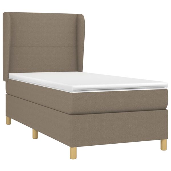 vidaXL Box spring postelja z vzmetnico taupe 80x200 cm blago