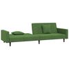 vidaXL Kavč dvosed z leži&scaron;čem in dvema blazinama temno zelen žamet