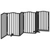 vidaXL Ograda za pse z vrati zložljiva 6 panelov črna 300cm topolovina