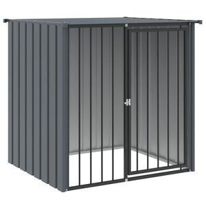 vidaXL Pasja uta s streho črna 110x103x109 cm pocinkano jeklo