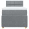 vidaXL Box spring postelja z vzmetnico svetlo siva 90x190 cm blago