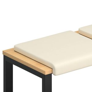 vidaXL Blazina za klop 2 kos Teksturni žamet Krem Globina 35 cm