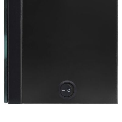 vidaXL LED kopalniška omarica z ogledalom sijoče črna 50x14x60 cm