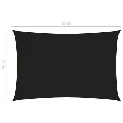 vidaXL Senčno jadro oksford blago pravokotno 2x4 m črno