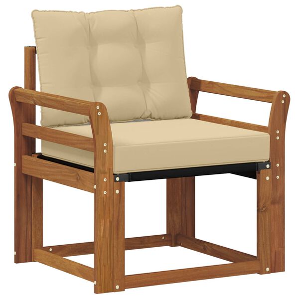 vidaXL Zunanji kavč Masivno akacijevo les in Textilene Naravna